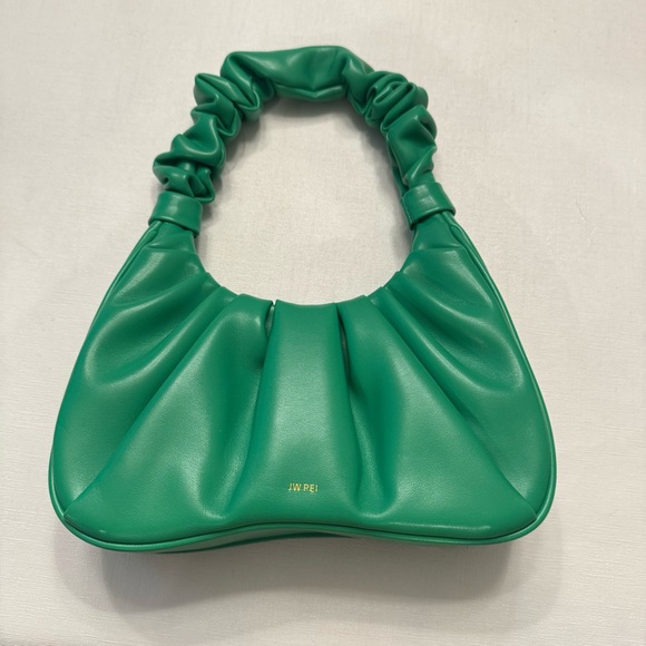 JW PEI GABBI RUCHED HOBO HANDBAG - GRASS GREEN